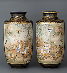 Парные вазы в стиле сацума