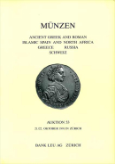 Bank Leu AG, Zurich  Auktion 53, October 21-22, 1991 in Zurich.