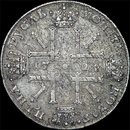 Рубль 1724 года, СПБ под портретом