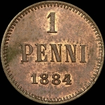1 пенни 1884 года