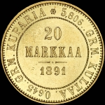 20 марок 1891 года, L