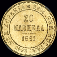 20 марок 1891 года, L