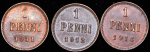 Набор из 3-х монет 1 пенни (Финляндия)