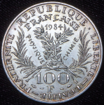 100 франков 1984 "50 лет со дня смерти Марии Кюри" (Франция)