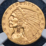 2 1/2 доллара 1925 "Голова индейца" (США) (в слабе) D
