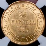 20 марок 1904 (Финляндия) (в слабе)