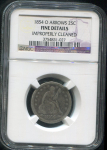 25 центов 1854 (США) (в слабе)