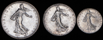 Набор из 3-х сер. монет (Франция)
