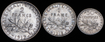 Набор из 3-х сер  монет (Франция)