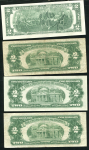 Набор из 4-х банкнот 2 доллара (США)