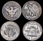 Набор из 4-х сер  монет 1/2 доллара (США)