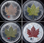 Набор из 4-х сер. монет 5 долларов 2006 "Карточные масти" (Канада)