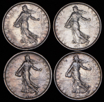 Набор из 4-х сер. монет 5 франков (Франция)