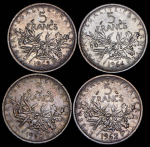 Набор из 4-х сер  монет 5 франков (Франция)