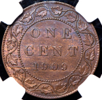 1 цент 1909 (Канада) (в слабе)