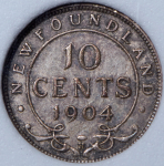 10 центов 1904 (Ньюфаундленд) (в слабе) H