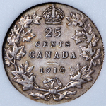 25 центов 1910 (Канада) (в слабе)