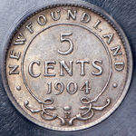 5 центов 1904 (Ньюфаундленд) (в слабе) H