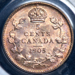 5 центов 1905 (Канада) (в слабе)
