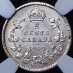 5 центов 1909 (Канада (в слабе)