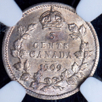 5 центов 1909 (Канада) (в слабе)