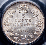 5 центов 1910 (Канада) (в слабе)