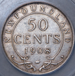 50 центов 1908 (Ньюфаундленд (в слабе)