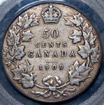 50 центов 1909 (Канада) (в слабе)
