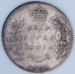 1/2 рупии 1909 (Индия) (в слабе)