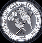 1 доллар 1999 "Австралийская кукабара" (Австралия) (в п/у)