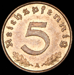 5 пфенингов 1938 (Германия) A