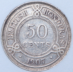 50 центов 1907 (Британский Гондурас) (в слабе)