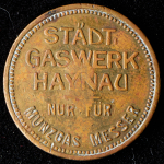 Жетон "Stadt Gaswerk Haynau" (Веймар)