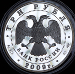 3 рубля 2009 "Воронеж: Покровский собор" СПМД