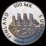100 марок 1991 "70 лет автономии Аландских островов" (Финляндия)
