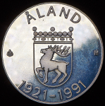 100 марок 1991 "70 лет автономии Аландских островов" (Финляндия)