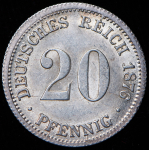 20 пфеннигов 1876 (Германия) F