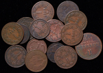 Набор из 16-ти медных монет 1 крейцер (Австрия)