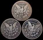 Набор из 3-х сер. монет 1 доллар (США) 