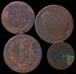 Набор из 4-х медных монет XVlll в. (Франция)