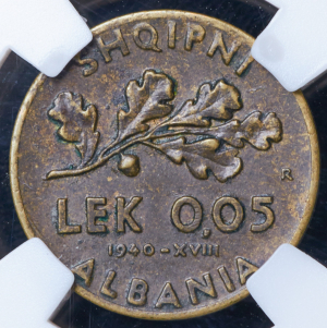 0,05 лека 1940 (Албания) (в слабе) R