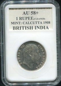 1 рупия 1908 (Индия) (в слабе)