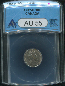 10 центов 1902 (Канада) (в слабе)