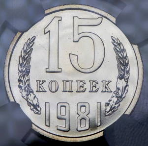 15 копеек 1981 (в слабе) (Топ-грейд)