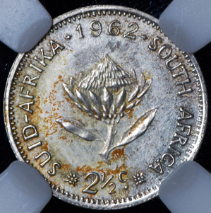 2 1/2 цента 1962 (ЮАР) (в слабе)