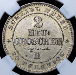 2 гроша 1864 (Саксония) (в слабе)
