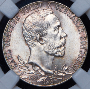 2 марки 1905 "25 лет правлению Карла Гюнтера" (Шварцбург-Зондерсгаузен) (в слабе)