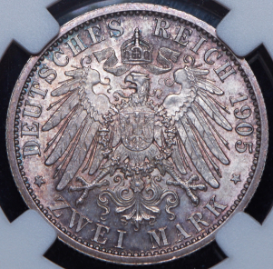 2 марки 1905 "25 лет правлению Карла Гюнтера" (Шварцбург-Зондерсгаузен) (в слабе)