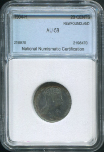 20 центов 1904 (Ньюфаундленд) (в слабе)