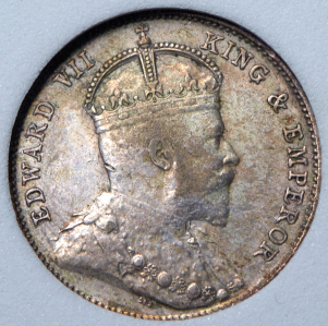 20 центов 1910 (Стрейтс Сетлментс) (в слабе)